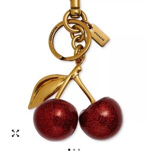 Coach Glittery Red Cherry Keychain